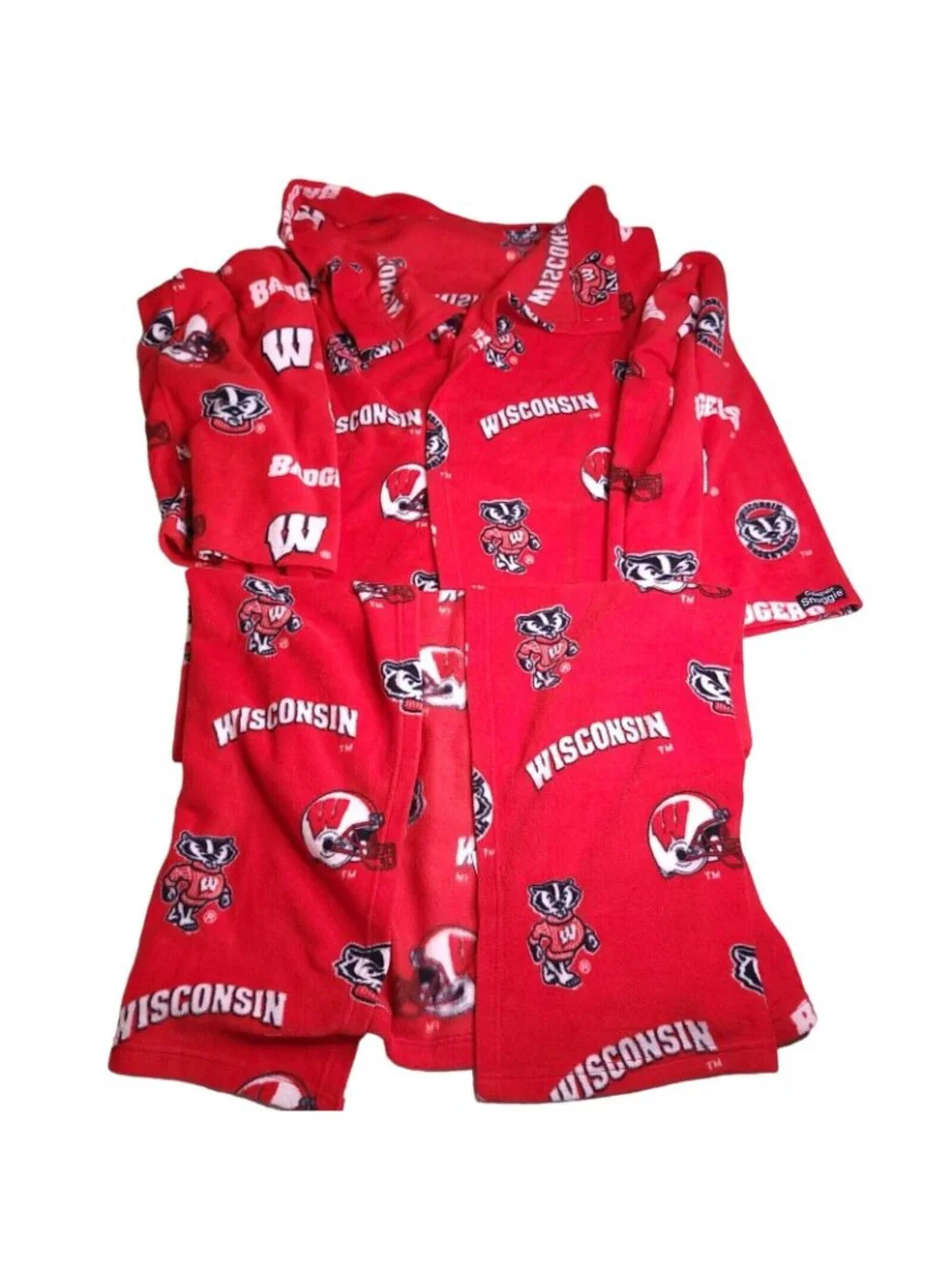 University Wisconsin Badgers Red Collegiate Snuggie Blanket Sleeves Tailgating